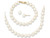 5-6mm Freshwater Cultured White Pearl Earrings, Bracelet an Necklace Set in 14K Gold