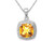 1.80 Carat (ctw) Citrine Drop Halo Pendant Necklace in Sterling Silver with Chain