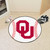 27" White and Red NCAA University of Oklahoma Sooners Round Area Rug
