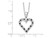 Black & White Accent Diamond Heart Pendant Necklace 18 Inches in Sterling Silver with Chain