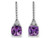 Sterling Silver Amethyst Drop Dangle Post Earrings 1.65 Carat (ctw)
