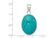 Turquoise Oval Pendant Necklace in Sterling Silver with Chain
