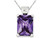 Rectangular Synthetic Purple Cubic Zirocnia Pendant Necklace in Sterling Silver