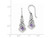 Sterling Silver Natural Square Amethyst Drop Dangle Earrings