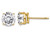 1.94 Carat (ctw) Synthetic Moissanite Solitaire Stud Earrings in 14K Yellow Gold (2.00 Ct. Diamond Look 6.5mm)