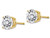 1.94 Carat (ctw) Synthetic Moissanite Solitaire Stud Earrings in 14K Yellow Gold (2.00 Ct. Diamond Look 6.5mm)