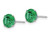 3/4 Carat (ctw) Lab-Created Green Emerald Solitaire Earrings in 14K White Gold
