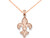 Fleur De Lis Pendant Necklace in 14K Rose Gold with Chain