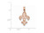 Fleur De Lis Pendant Necklace in 14K Rose Gold with Chain