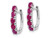2.25 Carat (ctw) Ruby Hoop Earrings in Sterling Silver