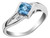 2/5 Carat (ctw) Blue Topaz Ring with Accent Diamonds in Sterling Silver