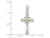 Natural Peridot Heart Cross Pendant Necklace in Sterling Silver with Chain