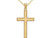 14K Yellow Gold Florentine Cross Pendant Necklace with Chain