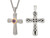 2/3 Carats (ctw) Natural Amethyst Cross Pendant Necklace in Sterling Silver with 14K Gold Accents and Chain