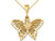 14K Yellow Gold Butterfly Pendant Necklace with Chain