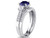 1 1/3 Carat (ctw) Lab-Created Blue & White Sapphire with Diamond Bridal Wedding Set Engagement Ring 10K White Gold - 08DLG1001936CSA-5