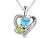 4/5 Carat (ctw) Natural Peridot and Blue Topaz Heart Pendant Necklace in Sterling Silver with Chain