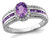 3/4 Carat (ctw) Natural Amethyst Ring with White Topaz 1/4 Carat (ctw) in Sterling Silver - 68QGG6385AM-6