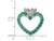 4/5 Carat (ctw) Natural Green Emerald Heart Pendant Necklace in Sterling Silver with Chain