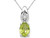 1/2 Carat (ctw) Natural Peridot Pendant Necklace in 14K White Gold with Chain