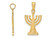 10K Yellow Gold Polished Menorah Pendant Necklace Charm with Chain
