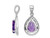 1.50 Carat (ctw) Natural Amethyst Drop Pendant Necklace in Sterling Silver with chain