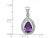 1.50 Carat (ctw) Natural Amethyst Drop Pendant Necklace in Sterling Silver with chain