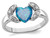 Lab Created Blue Opal Heart Ring in Sterling Silver