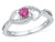 Ladies Lab Created Pink Sapphire 1/10 Carat (ctw) Heart Promise Ring in Sterling Silver - 68GDG101267CPSA-6
