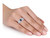 1.60 Carat (ctw) Blue Topaz Ring Three Stone Ring in Sterling Silver with Accent Diamonds - 68DLG1004263BT-6