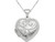 Heart Patterned Locket Pendant Necklace in Sterling Silver