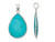 Turquoise Teardrop Pendant Necklace in Sterling Silver with Chain
