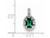 Lab-Created Emerald Pendant Necklace in Polished Sterling Silver with Chain