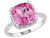 5.80 Carat (ctw) Lab-Created Pink Sapphire Ring with Accent Diamonds in Sterling Silver - 68DLG1193CPS-5