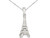 Eiffel Tower Charm Pendant Necklace in Sterling Silver with Chain