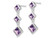 7/10 Carat (ctw) Square Amethyst Drop Earrings in Sterling Silver