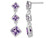 7/10 Carat (ctw) Square Amethyst Drop Earrings in Sterling Silver