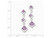 7/10 Carat (ctw) Square Amethyst Drop Earrings in Sterling Silver