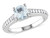 Aquamarine Ring 1.0 Carat (ctw) with Diamonds in 10K White Gold