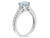 Aquamarine Ring 1.0 Carat (ctw) with Diamonds in 10K White Gold