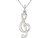 Sterling Silver Treble Clef Charm Pendant Necklace with Chain