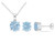 6.35 Carat (ctw) Blue Topaz 8mm Solitaire Earrings and Pendant Set n Sterling Silver with Chain