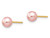 Pink Dyed Freshwater Cultured Pearl Stud Earrings in 14K Yellow Gold