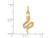 14K Yellow Gold Polished Snake Charm Pendant Necklace with Chain