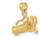 14K Yellow Gold Polished Golf Bag with Clubs Charm Pendant Necklace with Chain