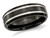 Mens Chisel 7mm Comfort Fit Black Titanium Wedding Band Ring with Groove - 28QGG0232GF-7