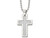 Mens Stainless Steel Grey Carbon Fiber Cross Pendant Necklace with Chain (22 Inches)