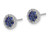 2/5 Carat (ctw) Blue Sapphire Post Earrings in 14K White Gold with Diamonds