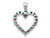 Natural Green Emerald Heart Pendant Necklace 1/3 Carat (ctw) in 14K White Gold with Chain