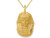 14K Yellow Gold Satin Design Egyptian King Tut Charm Pendant Necklace